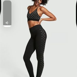 PINK Victoria's Secret Black Checkered Leggings